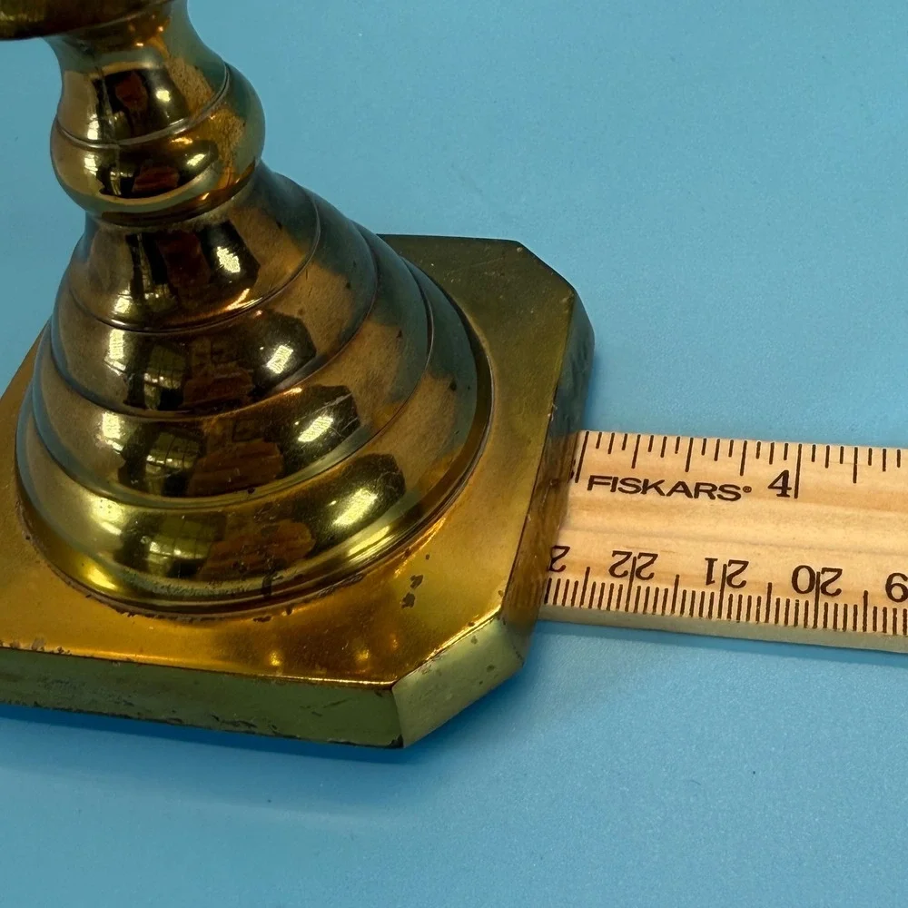 VTG Brass TaperBeehive Candle Holder Medium‎ Victorian Regency Dark Academia Art